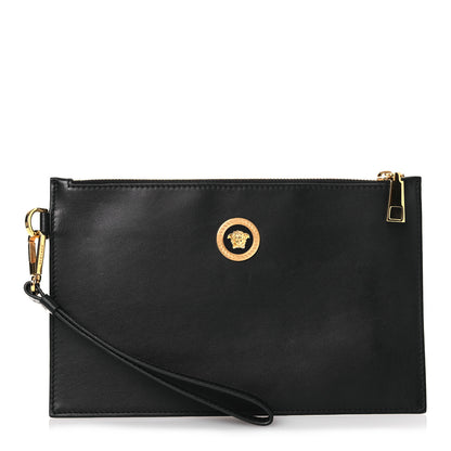 Versace Calfskin La Medusa Large Pouch Black 1 of 8
