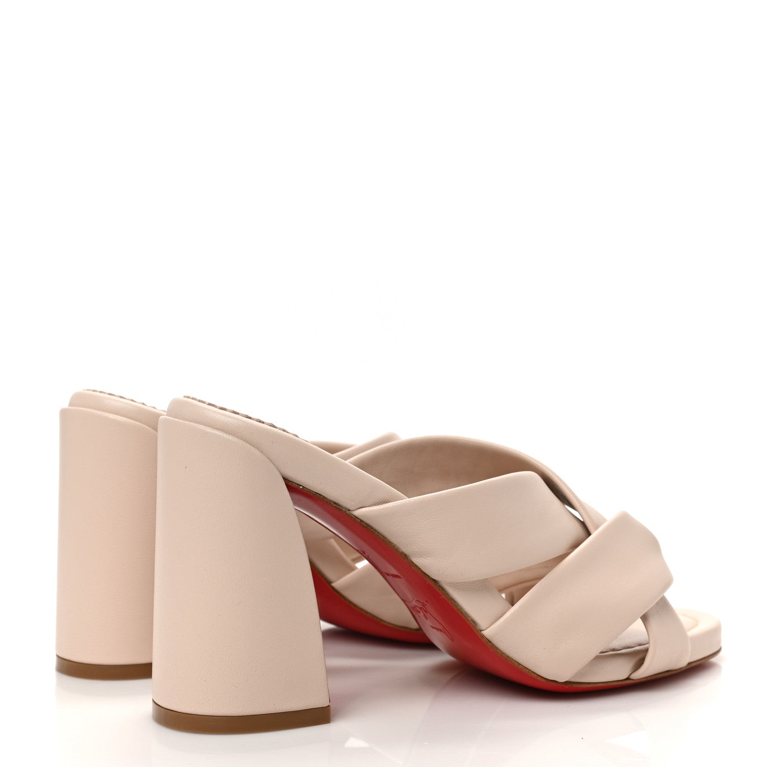 Christian Louboutin Nappa Disco Clue 85 Mules 37 Leche 4 of 8