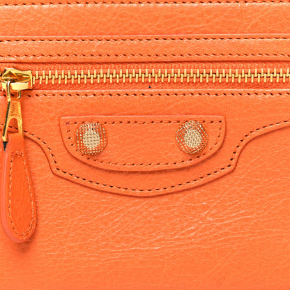 Balenciaga Agneau Classic Hardware Continental Zip Around Wallet Tangerine 7 of 10