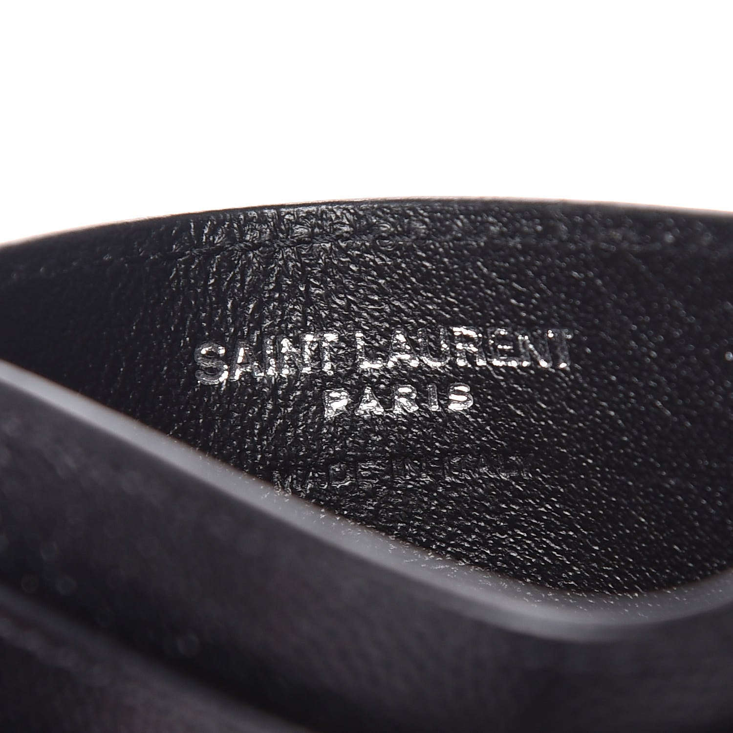 Saint Laurent Grain De Poudre Matelasse Chevron Monogram Credit Card Case Black 7 of 9