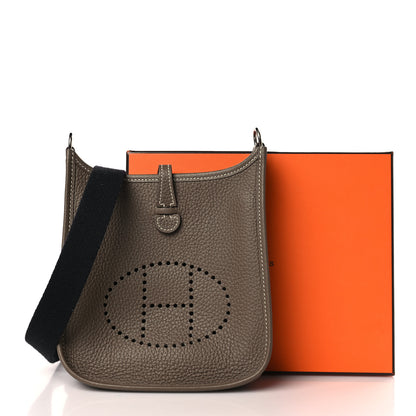 Hermes Taurillon Clemence Amazone Evelyne TPM Etoupe Bleu Indigo 10 of 10