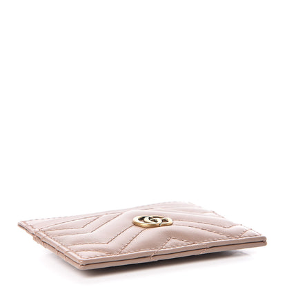 Gucci Calfskin Matelasse GG Marmont Card Holder Porcelain Rose 4 of 7