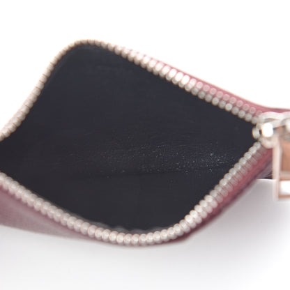 Saint Laurent Grained Calfskin 5 Fragments Zip Pouch Card Holder Bordeaux 4 of 5