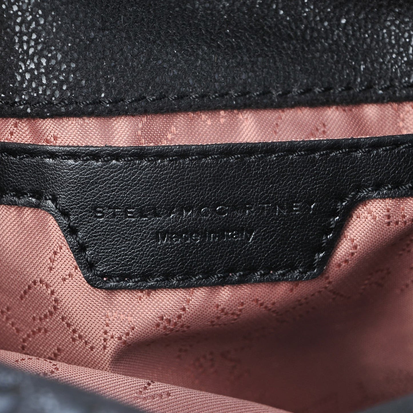 Shaggy Deer Pearl Studded Tiny Falabella Tote Black