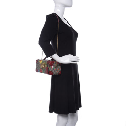 Gucci GG Supreme Monogram Flora Padlock Jewelry Case Red 2 of 12