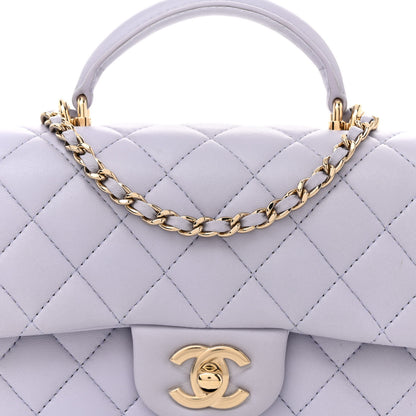 Chanel Lambskin Quilted Mini Top Handle Rectangular Flap Light Purple 8 of 12