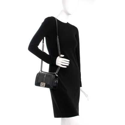 Chanel Galuchat Stingray Small Boy Flap Black 2 of 9