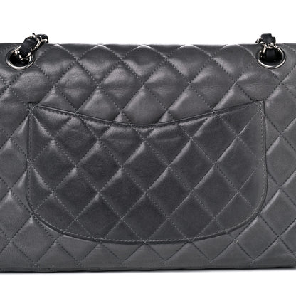 Chanel Lambskin Quilted Medium Double Flap Dark Grey 20 of 26