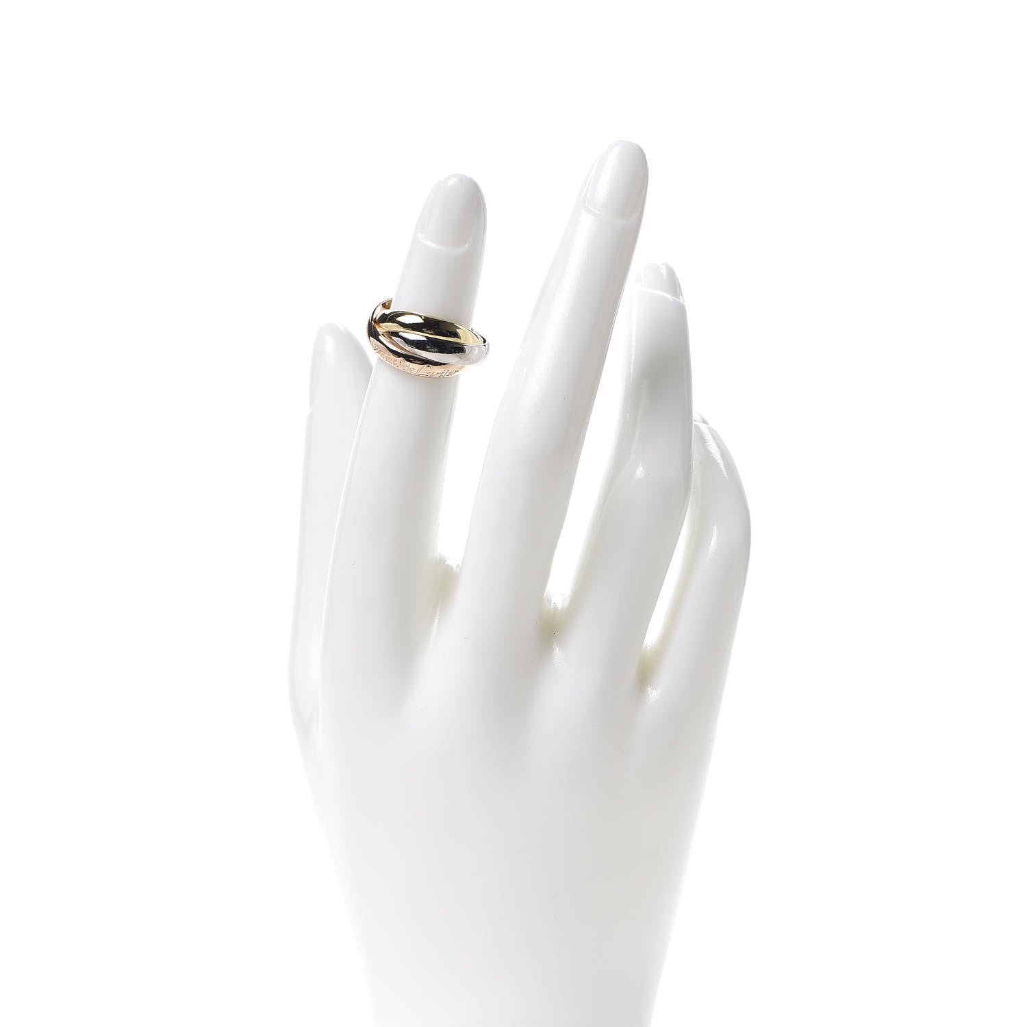 Cartier 18K Pink Yellow White Gold Classic Les Must De Trinity Ring 48 4.5 2 of 5