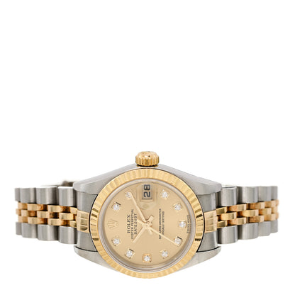 Rolex Stainless Steel 18K Yellow Gold Diamond 26mm Oyster Perpetual Datejust Watch Champagne 79173 2 of 6