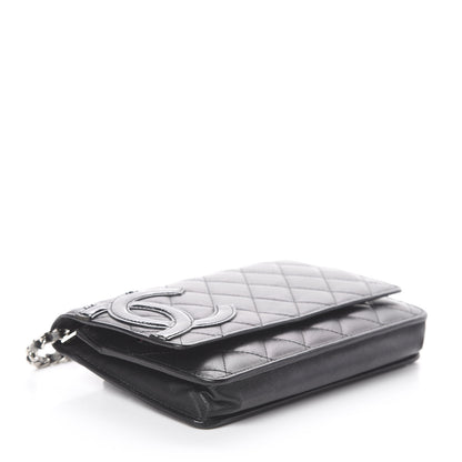 Chanel Calfskin Quilted Cambon Wallet On Chain WOC Black 3 of 9