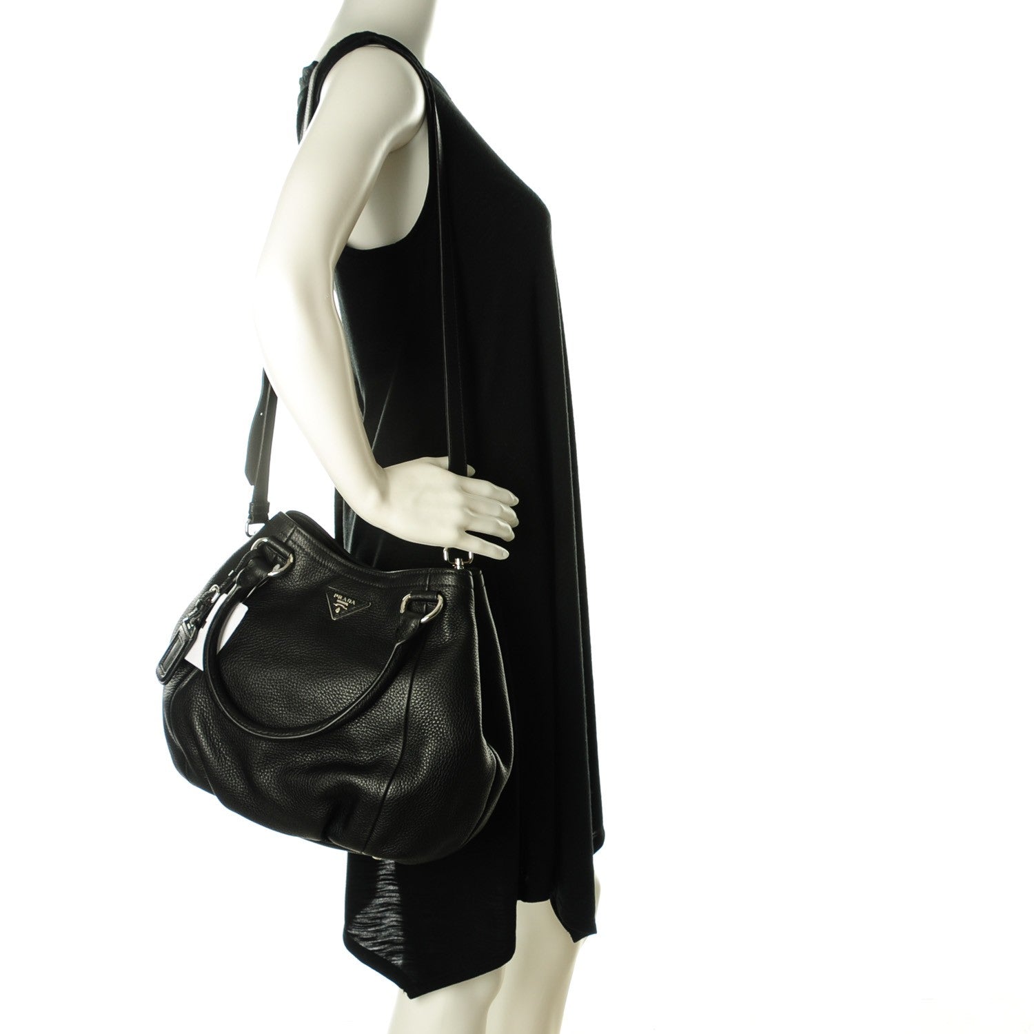 Prada Vitello Daino Tote Nero Black 3 of 10