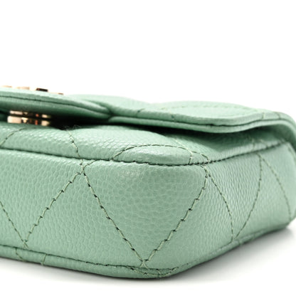 Chanel Caviar Quilted Mini Chain Belt Bag Light Green 11 of 12