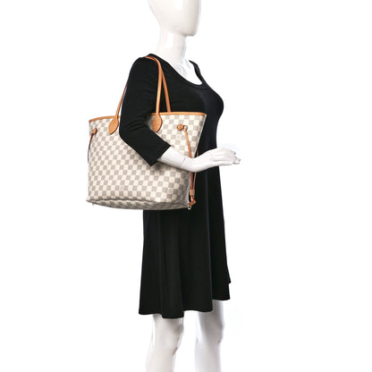Louis Vuitton Damier Azur Neo Neverfull MM Rose Ballerine 2 of 12