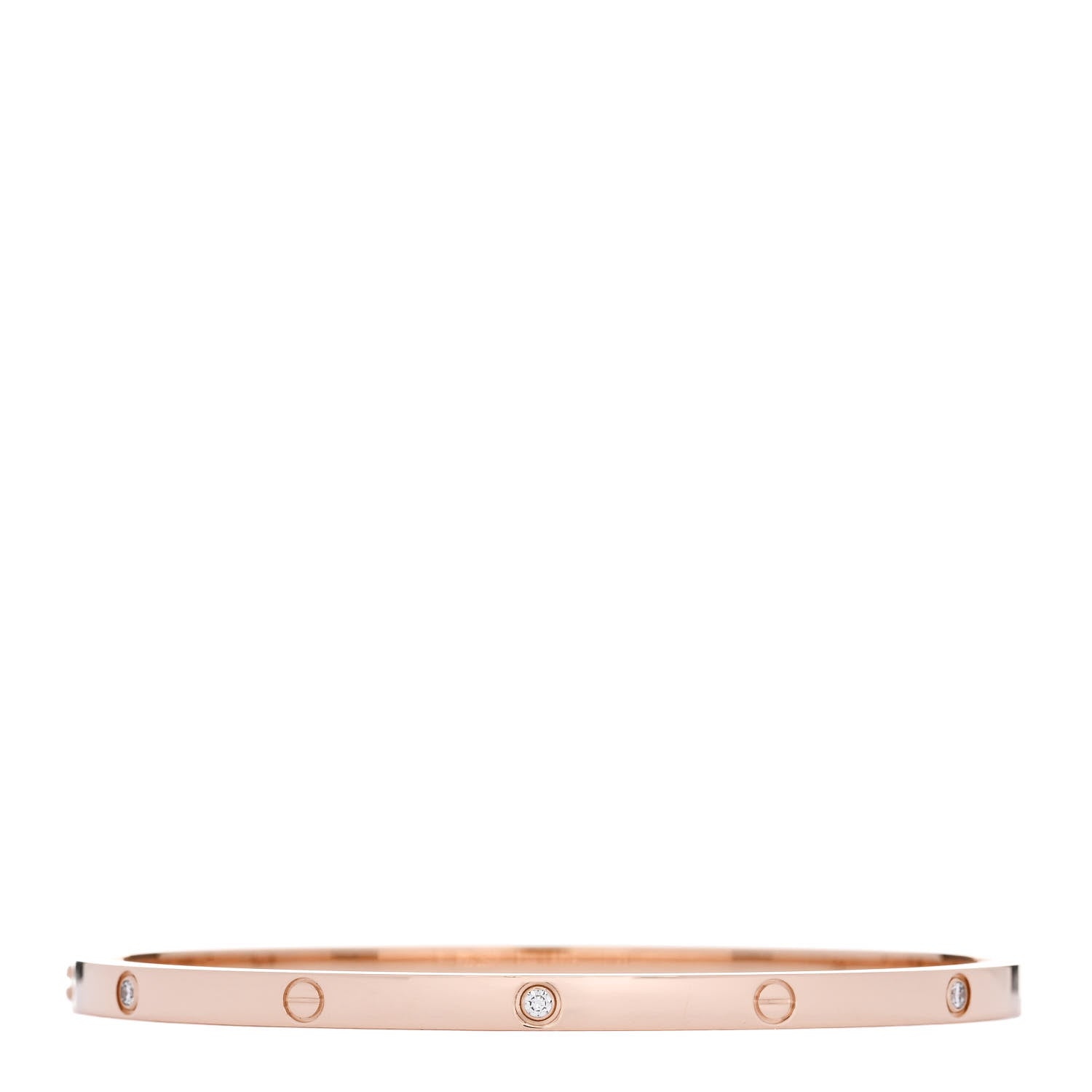 Cartier 18K Pink Gold 6 Diamond Small LOVE Bracelet 18 2 of 7