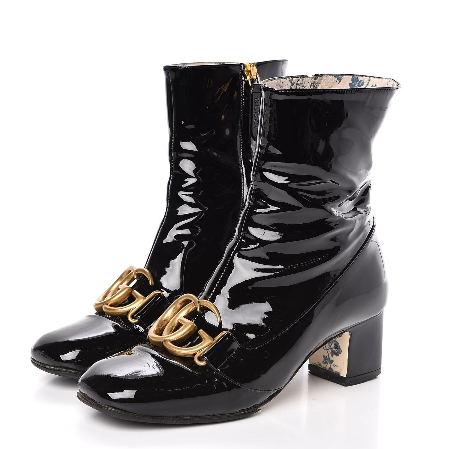 Vernice GG Victoire 55mm Ankle Boots 36 Black