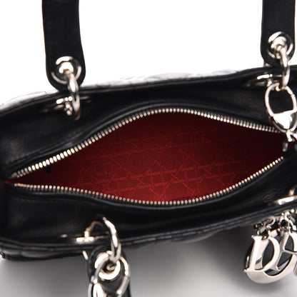 Christian Dior Lambskin Cannage Medium Lady Dior Black 11 of 16