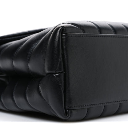 Saint Laurent Calfskin Y Quilted Monogram Small Loulou Chain Satchel Black 9 of 10