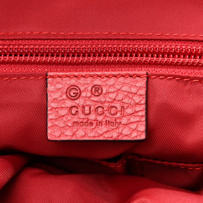 Gucci Nylon Monogram Dollar Calfskin Medium Light Double Buckle Backpack Vibrant Red 6 of 10