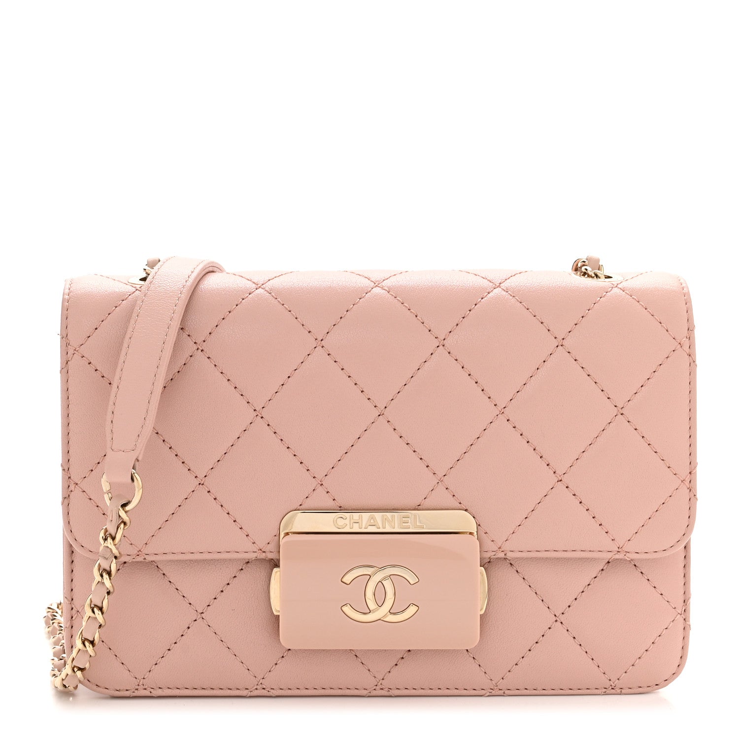 Chanel Sheepskin Quilted Mini Beauty Lock Flap Pink 1 of 9