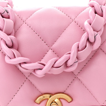 Chanel Lambskin Quilted Mini Lacquered Chain Flap Pink 8 of 11
