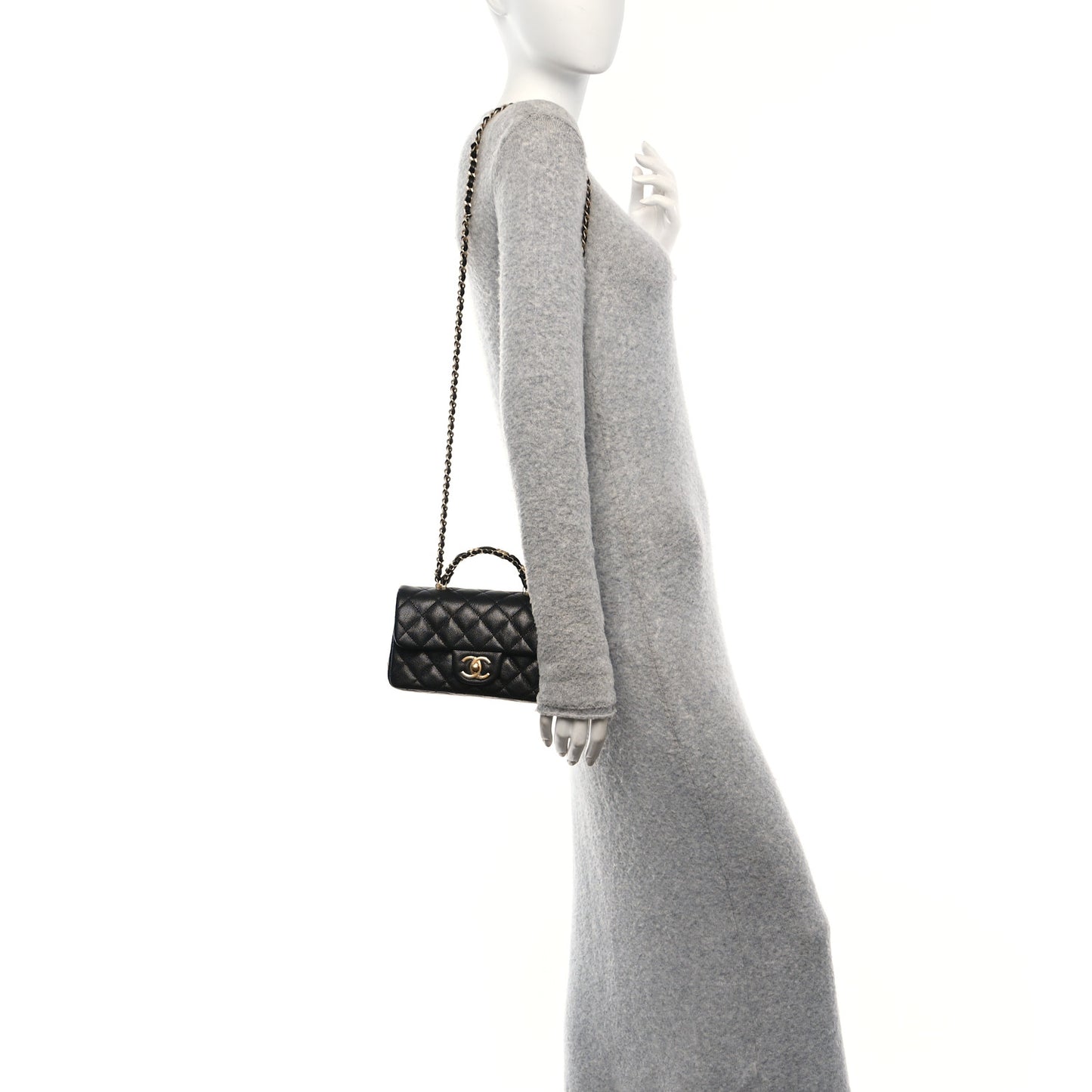 Caviar Quilted Mini Handy CC Flap Black