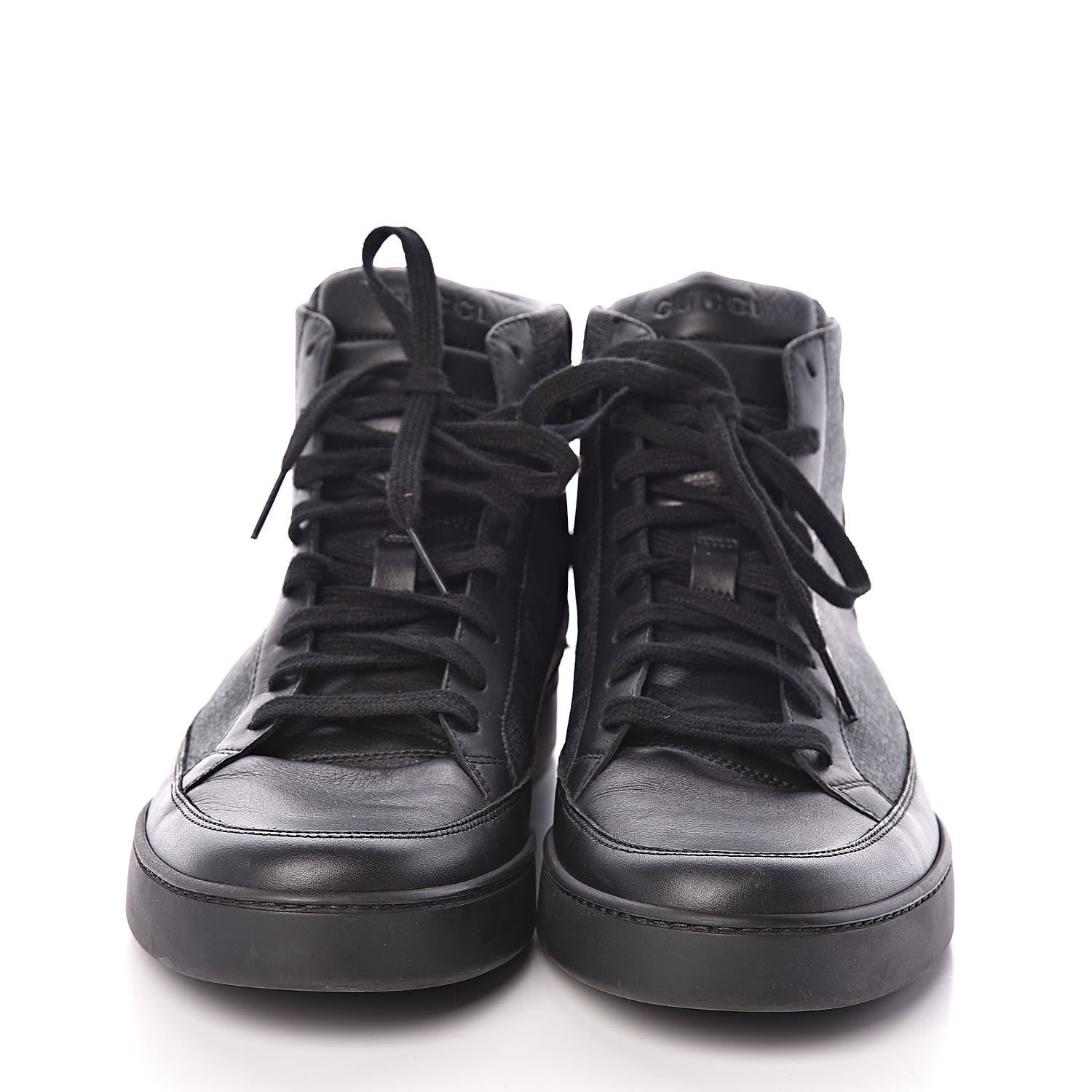 Gucci GG Supreme Monogram Mens Common High Top Sneakers 11 Black 2 of 9