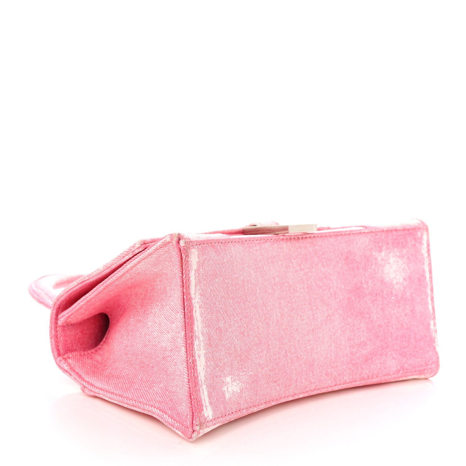Balenciaga Nappa Denim Printed Small Hourglass Top Handle Bag Denim Pink 4 of 10