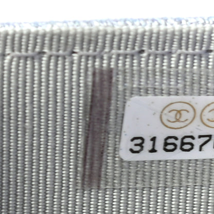 Chanel Gradient Metallic Calfskin Quilted Flap Card Holder Wallet Silver Blue Yellow Purple 8 of 8