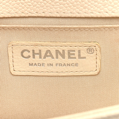 Chanel Caviar Chevron Quilted Medium Boy Flap Light Beige 6 of 10