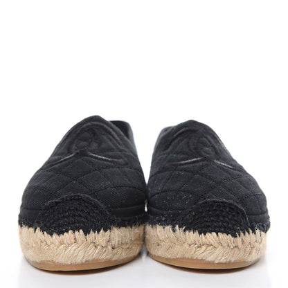Chanel Fabric Biarritz CC Espadrilles 36 Black 2 of 12