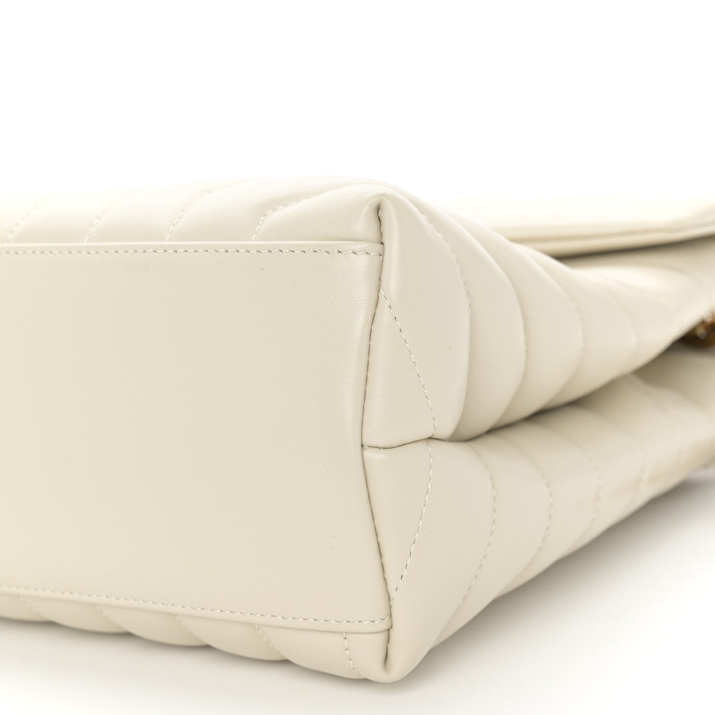 Calfskin Y Quilted Monogram Medium Loulou Chain Satchel Crema Soft