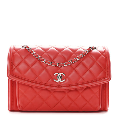 Chanel Lambskin Quilted Large Geometric Flap Red 1 of 13
