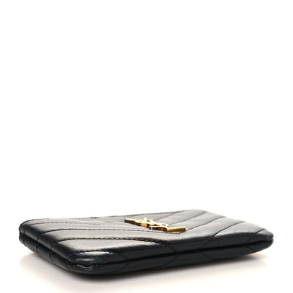 Saint Laurent Calfskin Matelasse Monogram Key Pouch Black 4 of 8