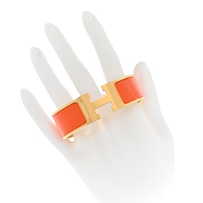 Hermes Enamel Wide Clic Clac H Bracelet GM Orange 2 of 5