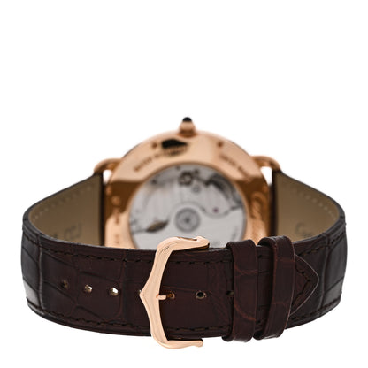 Cartier 18K Pink Gold Alligator 40mm Ronde Louis Automatic Watch Brown 3 of 5