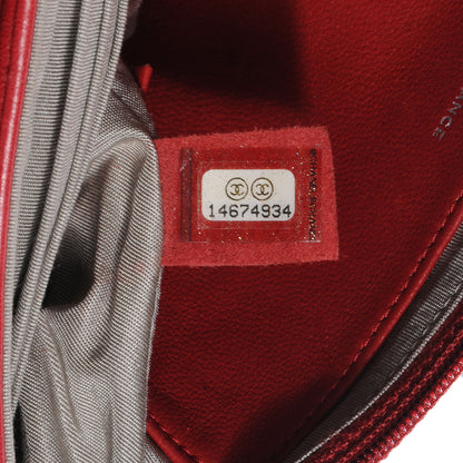 Chanel Lambskin Half Moon Wallet On Chain Bag WOC Red 8 of 8