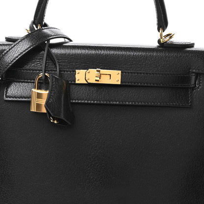 Hermes Chevre Chamkila Kelly Sellier 25 Black 7 of 10