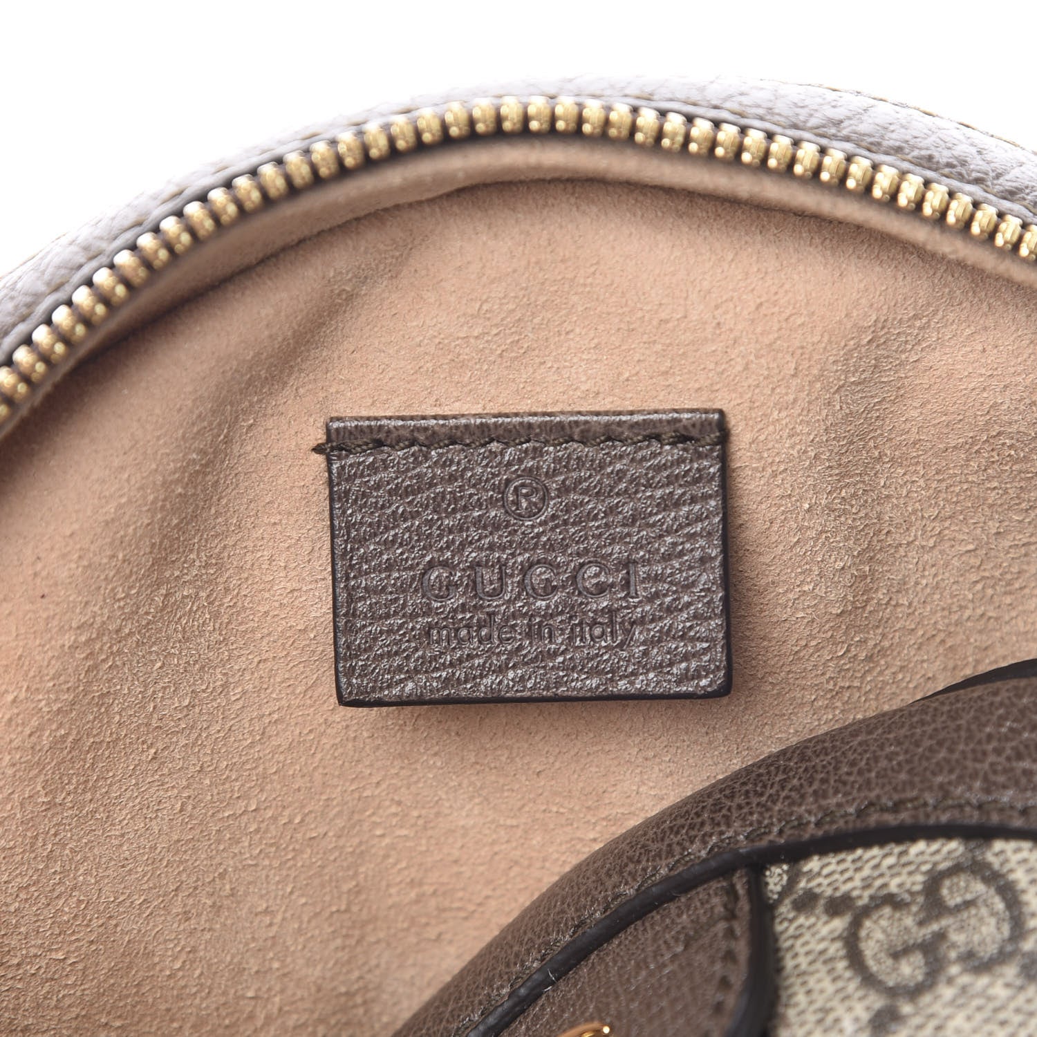 Gucci GG Supreme Monogram Web Mini Ophidia Round Shoulder Bag Brown 6 of 12