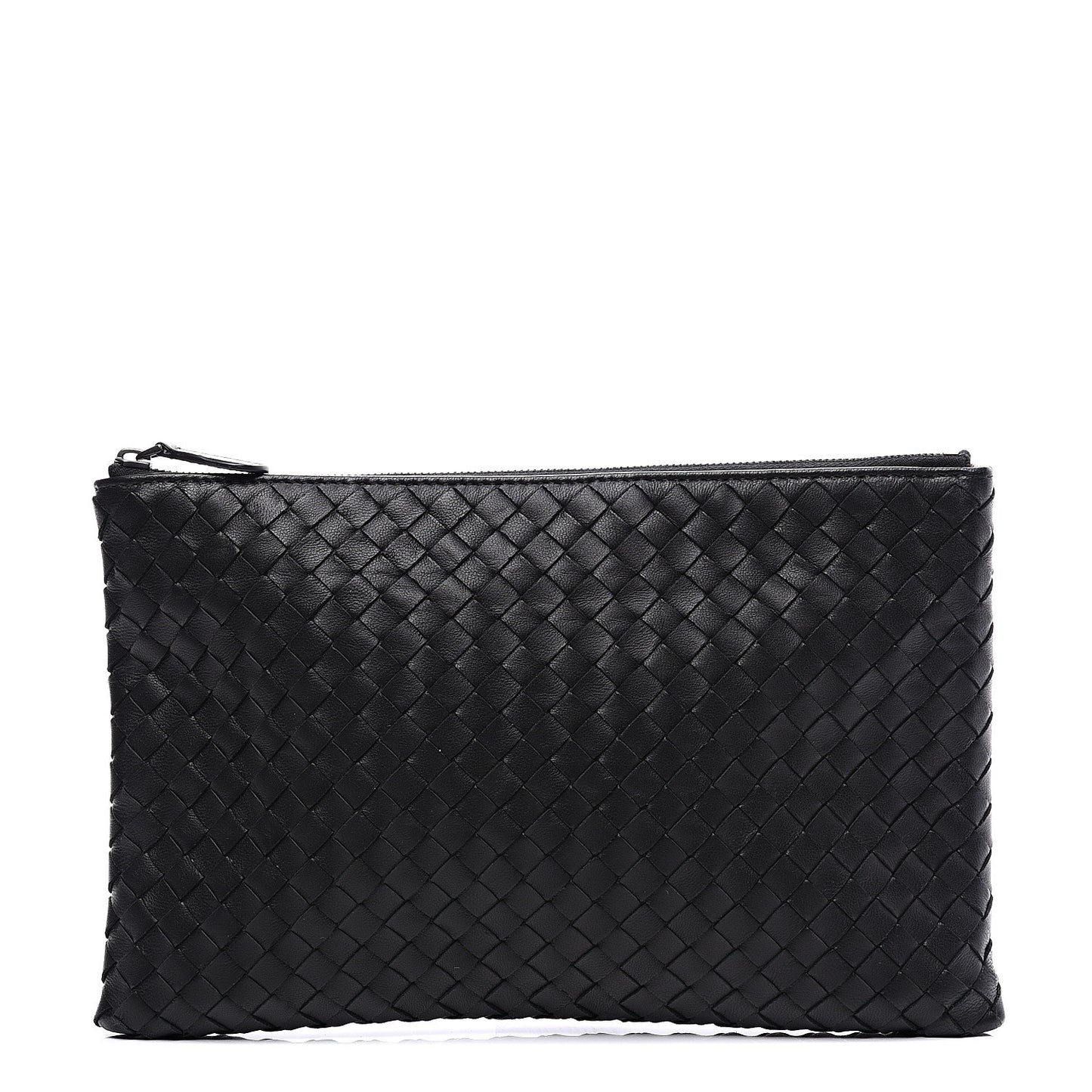 Nappa Intrecciato Zip Pouch Black