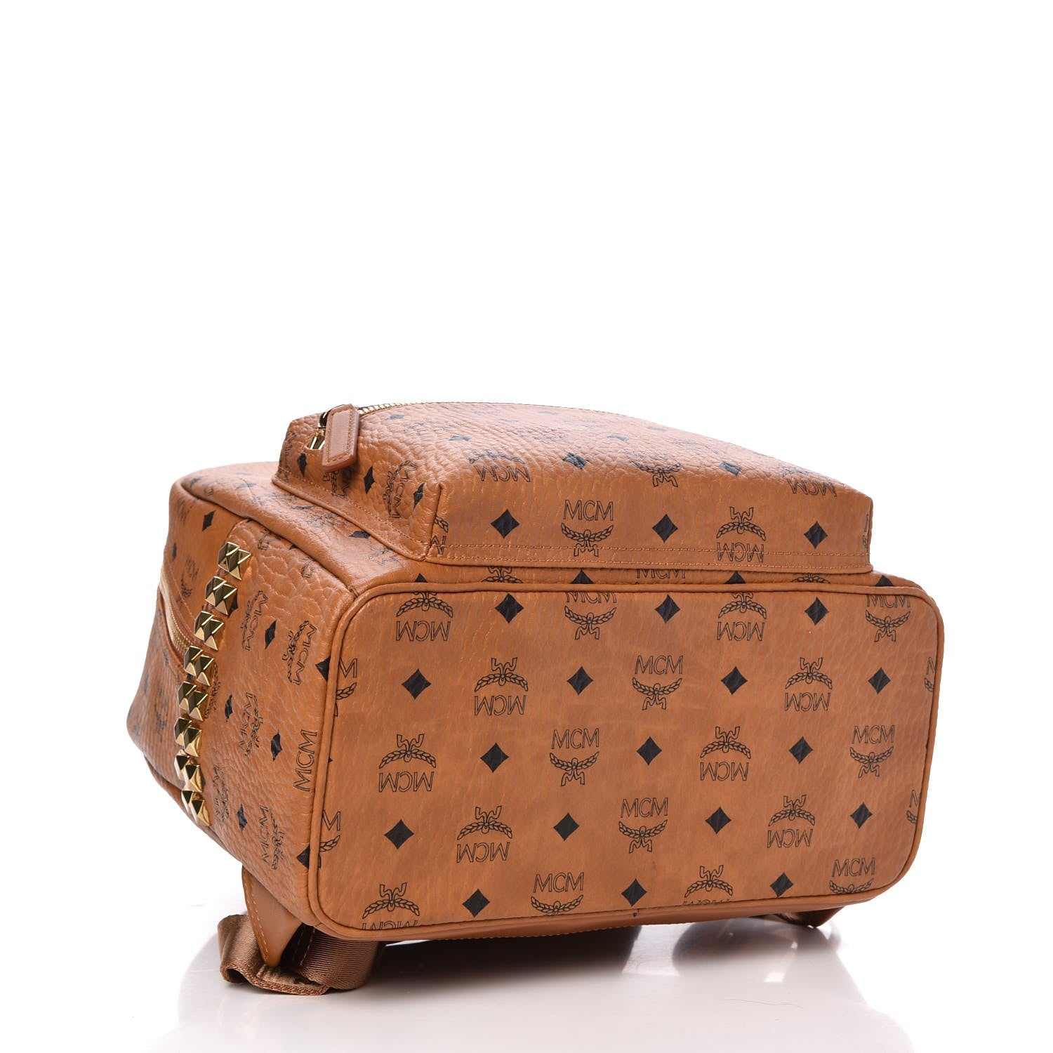 MCM Visetos Medium Side Studs Stark Backpack Cognac 4 of 11