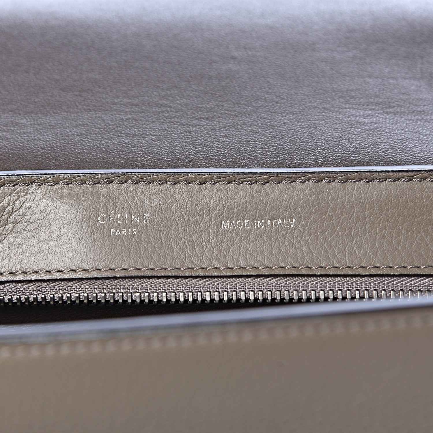 Celine Drummed Calfskin Medium Trapeze Souris 8 of 16