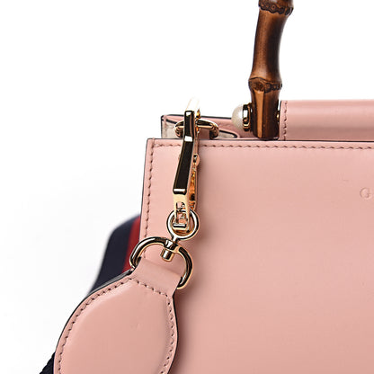 Gucci Nappa Bamboo Web Mini Nymphaea Top Handle Bag Perfect Pink Mystic White 10 of 16
