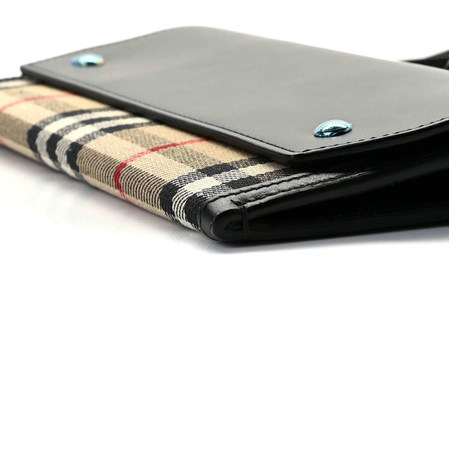 Calfskin Vintage Check Phone Pocket Crossbody Archive Beige Black