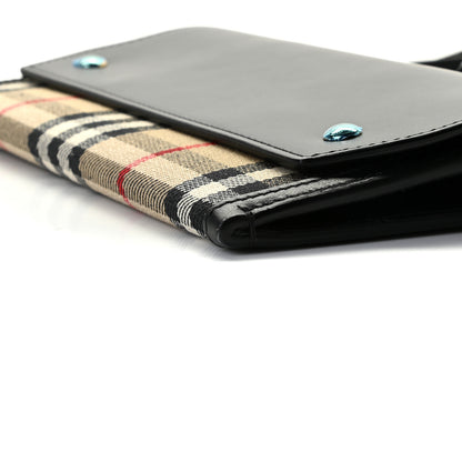 Burberry Calfskin Vintage Check Phone Pocket Crossbody Archive Beige Black 8 of 8