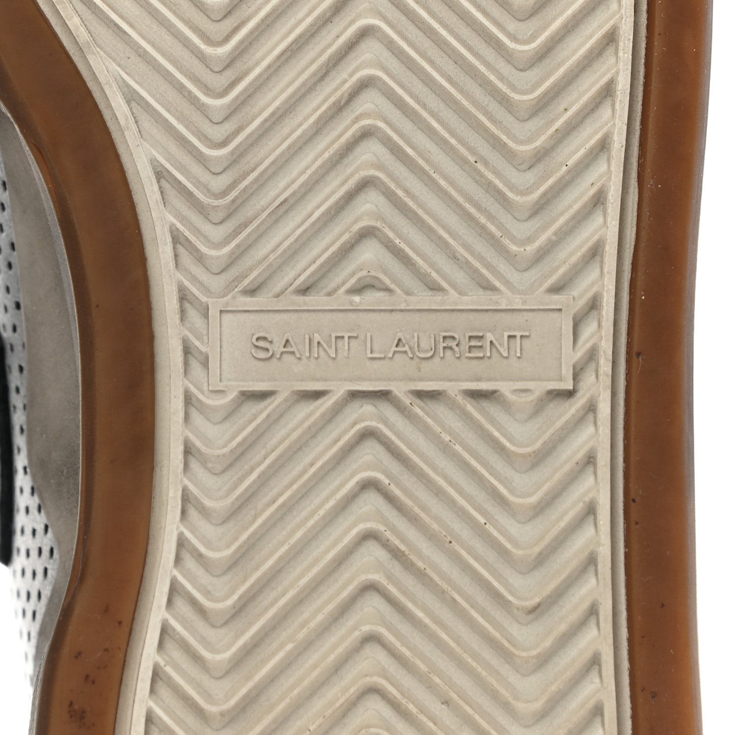 Saint Laurent Calfskin Perforated Womens SL24 Sneakers 37 Argento 6 of 11