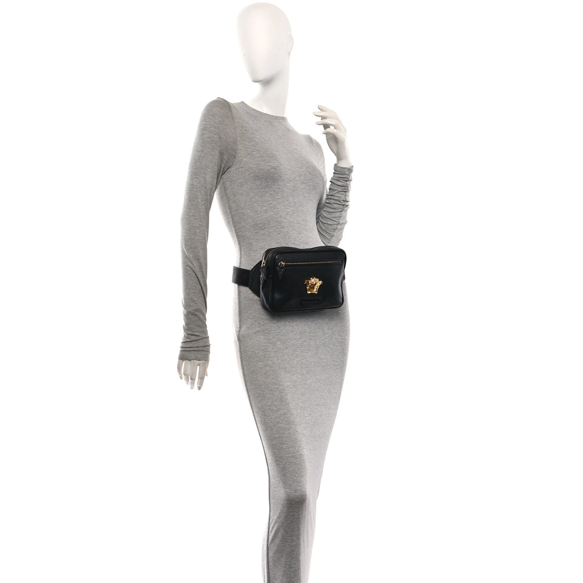 Calfskin La Medusa Belt Bag Black