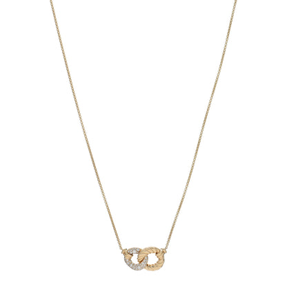 David Yurman 18K Yellow Gold Diamond Pave Extra-Small Belmont Pendant Necklace 1 of 4