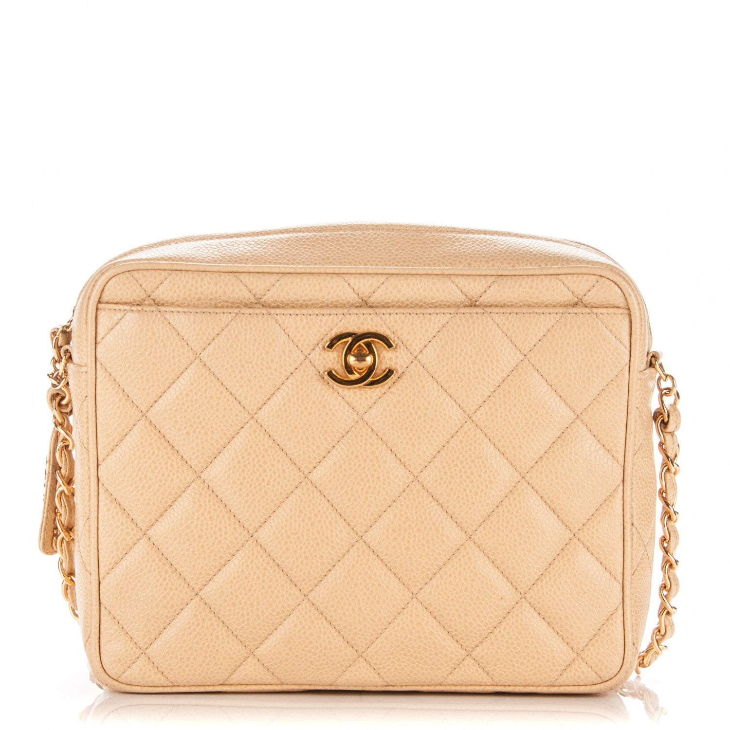 Chanel Caviar Quilted Camera Case Beige 1 of 8