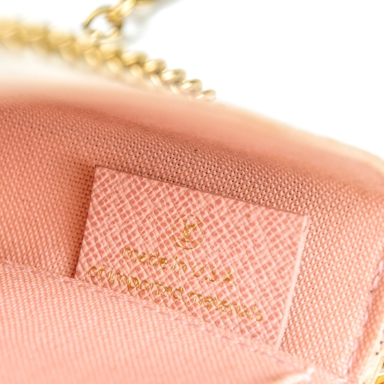 Louis Vuitton Damier Azur Pochette Felicie Chain Wallet Rose Ballerine 7 of 8